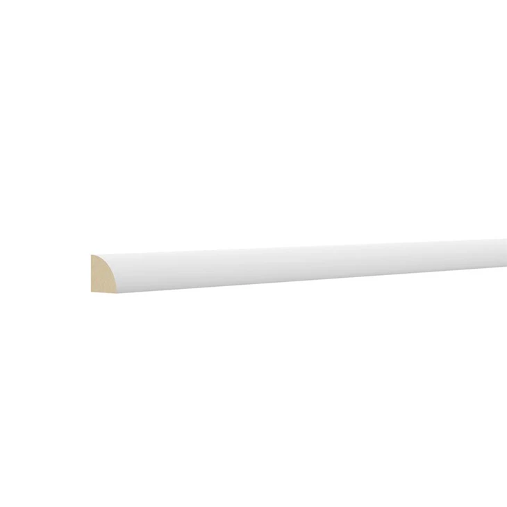 Thawj Tus Nqi Dawb Primed Ntoo Cov Khaub Ncaws Me Me lossis Lub Plaub Hlis Round Rau Baseboard