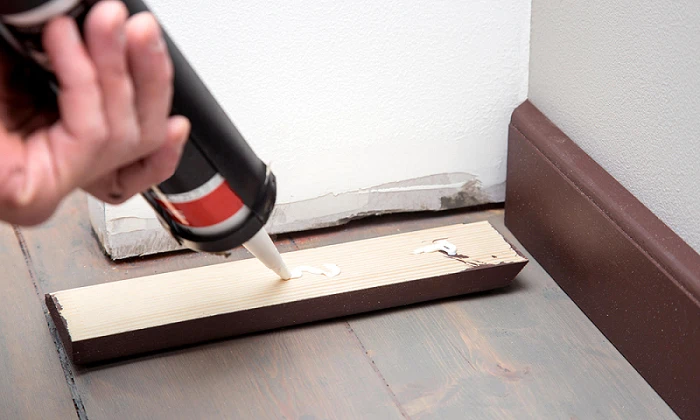wood baseboards