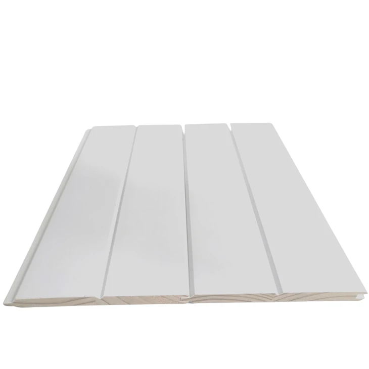 Ua tiav Dawb Primed Ntoo Shiplap Rau Phab Ntsa