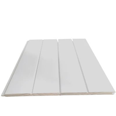 Ua tiav Dawb Primed Ntoo Shiplap Rau Phab Ntsa