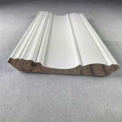 High Quality Dawb Primed Ntoo Crown Moldings Rau Qab nthab