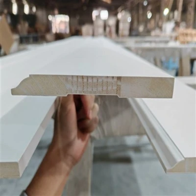 Dawb Gesso Coated FJ Ntoo Trim Moldings Base boards rau pem teb