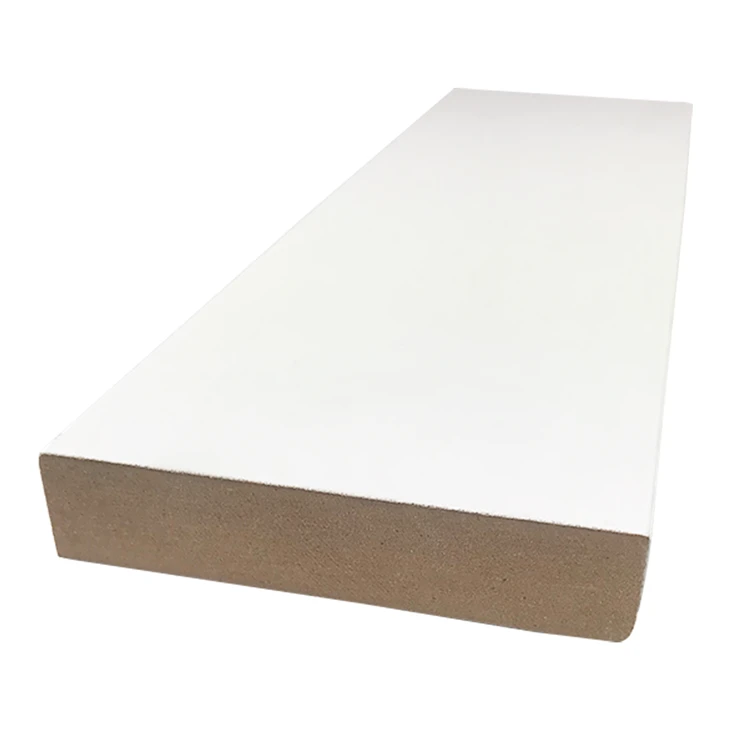Sab saum toj-qib Dawb Gesso Coated FJ Ntoo Trim Moldings Base Boards Rau Hauv pem teb