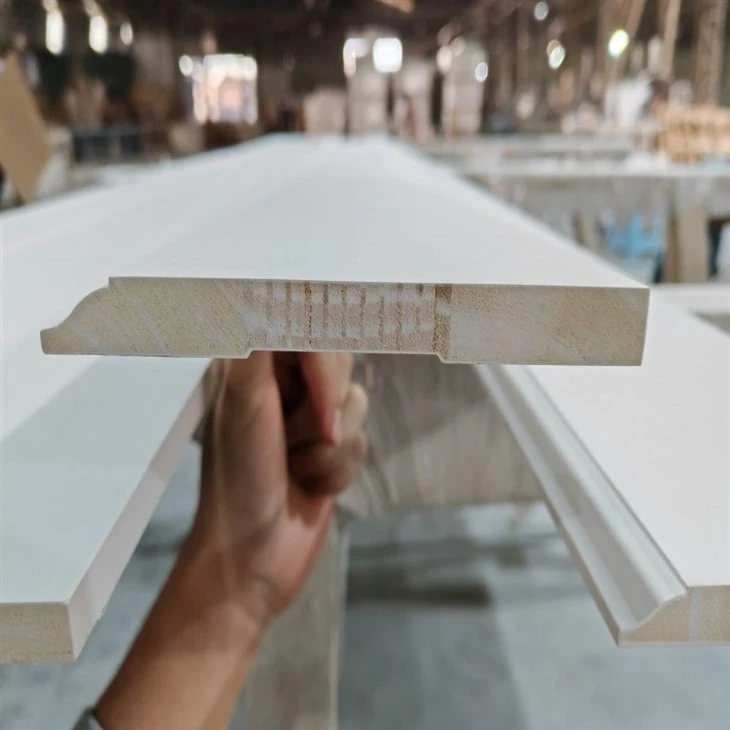 Dawb Gesso Coated FJ Ntoo Trim Moldings Base boards rau pem teb