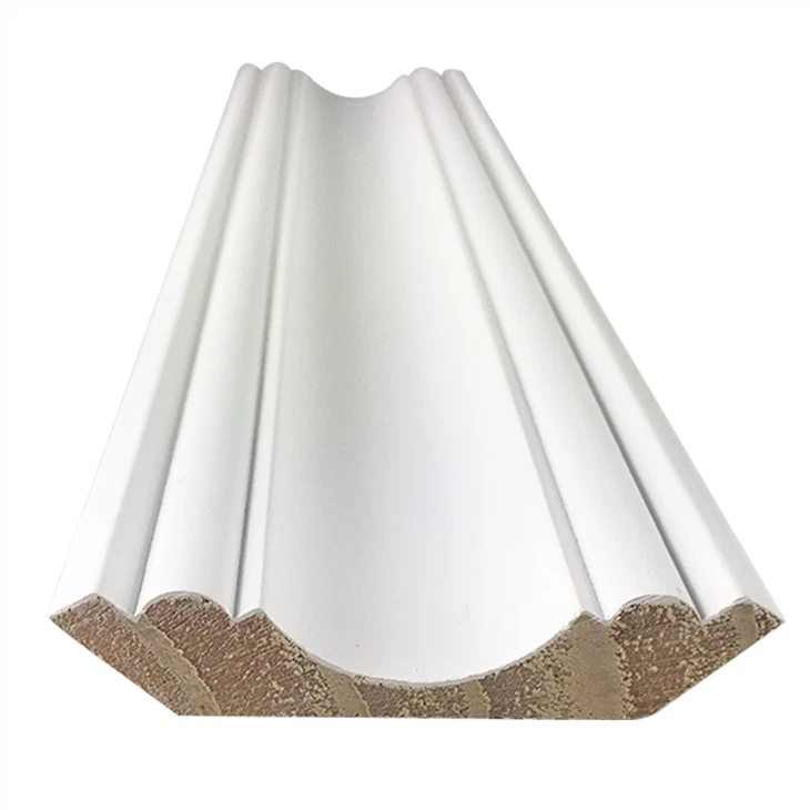 Dawb Primed Pine Trim Crown Moulding Qab nthab